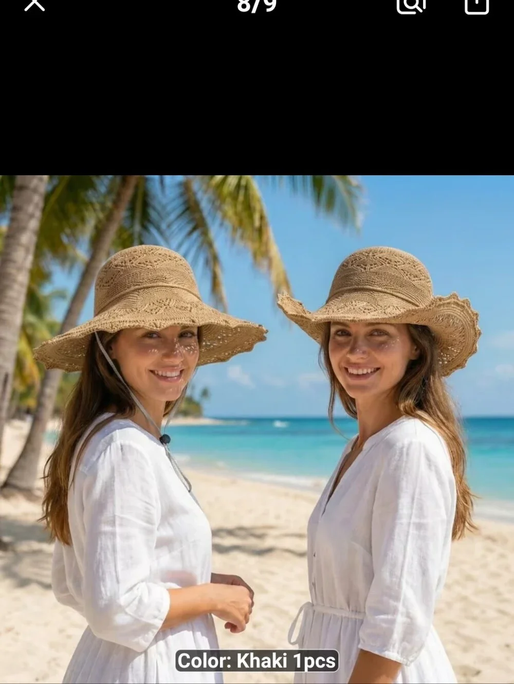 New Khaki Crochet Sun Hat - #1543-635